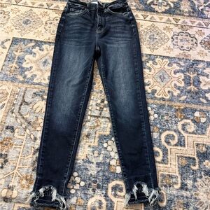 Kancan Dark Blue Distressed Women's Jeans